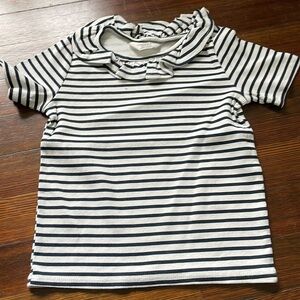 Blue and white ruffle shirt